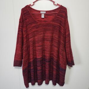 Catherines Sweater Women's Plus Size 4X 30/32W Red Purple Ombre Knit Pullover...